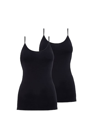 Blackspade 1591 2'li Paket Kadın %95 Pamuklu İnce Askılı Atlet Siyah