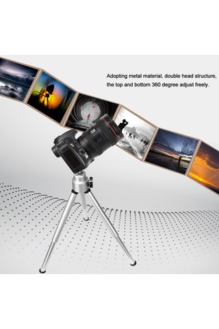 Dofolink Alüminyum Gümüş Mini Tripod: 360 Ayar, Kaymazsız Ayaklar, Esnek Bacaklı - Kameralar Ve Mini Projektörler İçin Taşınabilir Tutucu