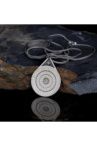 925 Ayar Gümüş Esma-ül Hüsna Nazar Ayeti Yazılı Kolye