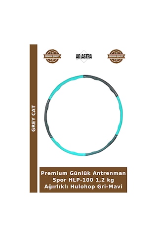 Premium Günlük Antrenman Spor Hlp-100 1,2 Kg Ağırlıklı Hulohop Gri-mavi