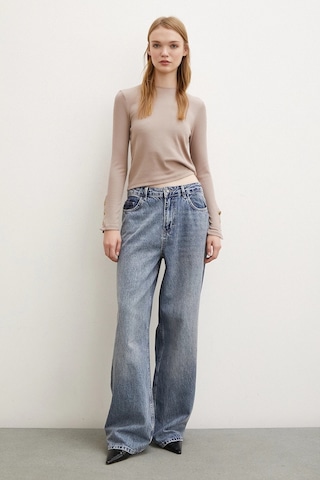 Kolu Düğmeli Bluz Vizon Vizon