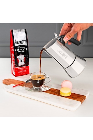Bialetti - : 2 Cups Ocak Üstü Espresso Pişirici - 85ml - Gümüş Renk - Paslanmaz Çelik Gövde - Patentli Güvenlik Valfi - Tüm Ocak Türleri İçin Uygundur İndüksiyon Hariç Sku: Smg8690010153531