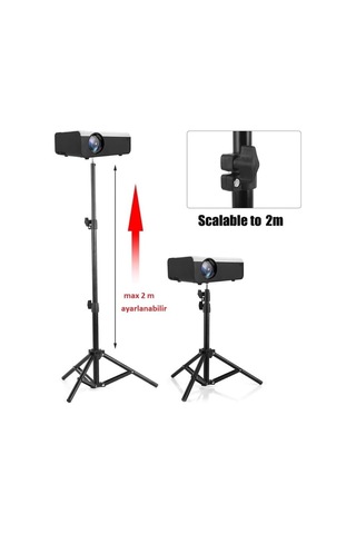 Projektör Tripodu, 6 Mm Üniversal Alaşım Zemin Tripodu Katlanabilir Ağır Yük Tripod Ayağı, 2 M Yüksekliğe Kad