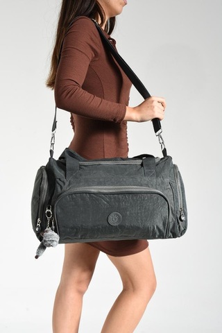 Unisex Kabin Boy Çapraz Askılı Omuz Çantası Seyehat Spor Çantası Hafif Klinkır Kumaş 40 25 Cm Gri