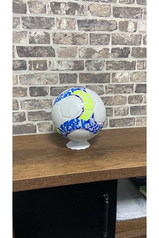 Futbol Topu Kaliteli Beyaz - Mavi - Sarı