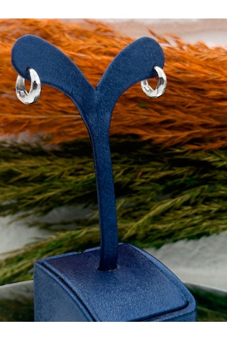 925 Ayar Gümüş Kalemli Spor Halka Modeli Popüler Kadın Küpe Gümüş