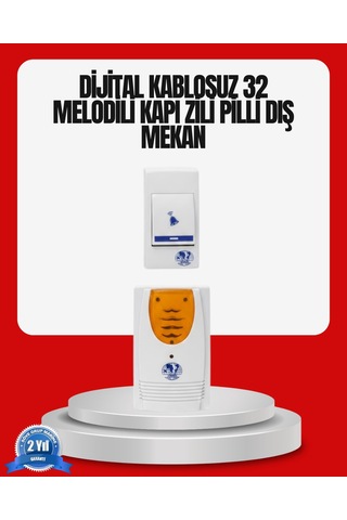 Kolay Kullanımlı Kablosuz Kapı Zili Ev Ve İş Yeri İçin Şık Ve Sade Tasarım