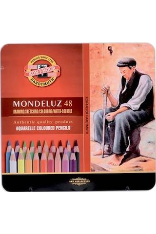 Koh-i Noor Mondeluz Aquarell Boya Kalemi 48 Renk Metal Kutu