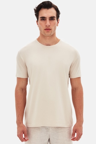 Twn Slim Fit Taş Düz Kabartma Baskılı T-shirt 4ec148551753m Taş