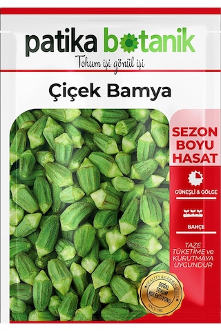 80 Adet Yerli Ata Çiçek Bamya Tohumu