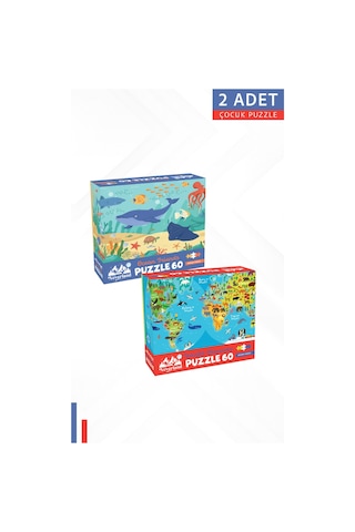 2 Adet 60 Parça - Ocean Frıends Okyanus Arkadaşları Ve World Dıscover Dünyayı Keşfet