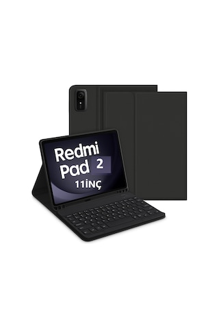 Xiaomi Redmi Pad 2 11inç 2025 Kılıf Kablosuz Klavyeli Case Mobax Türkçe Klavye Kapaklı Kılıf