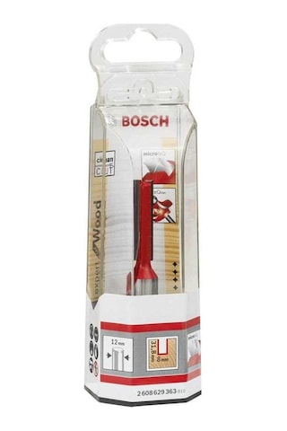 Bosch Expert Serisi Ahşap İçin Çift Oluklu Sert Metal Düz Freze Ucu 12 x 8 x76 MM 2608629363