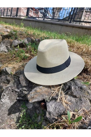 Suyutti Kostan Aksesuar Unisex Hasır Şapka Krem krem