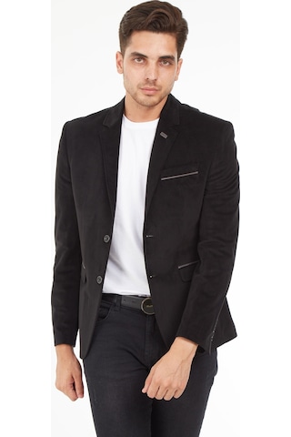 Sposo G-192 Dar Kalıp Örme Kumaş Siyah Erkek Blazer Ceket Siyah
