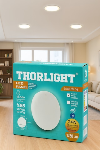 Thorlight 2 Tane S-224 24w Beyaz Led Panel Sıva Altı Aydınlatma 16.8 Cm 6400k Beyaz