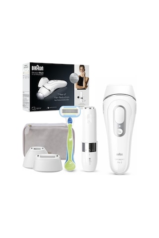 Braun IPL Silk Expert Pro 3 PL3136 2 Başlık İle Tüy Alma Lazer Epilatör + Venus Tıraş Bıçağı + Çanta