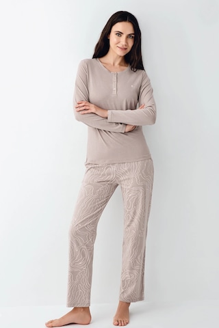 Modadua Pierre Cardin 9097-s Kadın Uzun Kol Pijama Takım Vizon