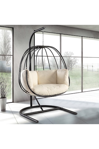 Babyhopeankara Heyner Bahçe Balkon Teras Salıncağı Hamak Lüx Metal Salıncak S-K