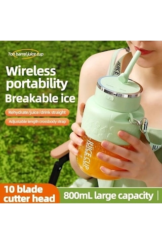 Fastbuy Yeşil Sinuoshop Büyük Kapasiteli Taşınabilir 1300mah Usb Şarjlı 18000 Rpm Elektrikli Sıkma Bardağı Yeşil