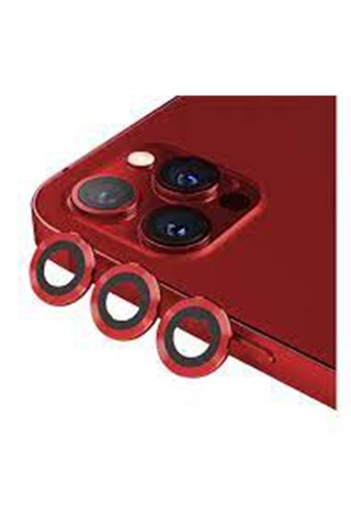 Nettech Apple Uyumlu iPhone 13 Pro Max Damla Model 3in Kamera Cam Koruyucu - Kırmızı