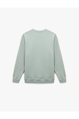 Koton Regular Fit Uzun Kollu Şardonlu Bisiklet Yaka Basic Baskılı Sweatshirt Mavi 6sam70046mk Mavi