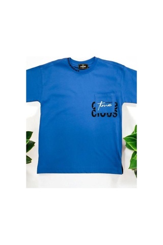 Carinos Erkek Çocuk Movement Yazılı Pamuklu Tshirt-14178-mavi Mavi
