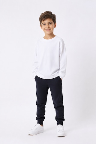 Eray Alp Kids Unisex Çocuk Beyaz Basic Sweatshirt Günlük Rahat Kombin