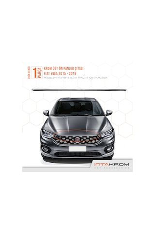 intakrom Fiat Egea Krom Üst Ön Panjur Çıtası 2015 - 2019 - Hb - Sd N11.4500