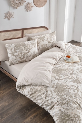 Veramoni Soft Dreams Soft Dreams Çift Kişilik Pamuklu Desenli Nevresim Takımı - Bej