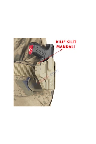 Unicorn Canik 55 TP9 Picatiny Raydan Kilitlemeli Silah Kılıfı Çöl