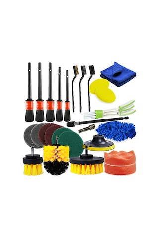 Tenfowee "26 Parçalık Profesyonel Araç Temizleme Seti - Detay Fırçaları, Mikrofiber Bez Ve Daha Fazlası"