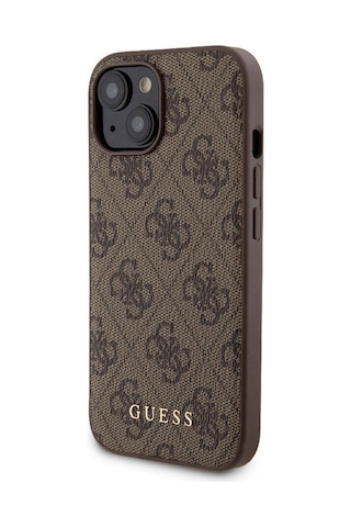 Apple Uyumlu iPhone 14 Kılıf Guess Lisanslı Magsafe Özellikli Kapak + Powerbank 5000mah Kahverengi