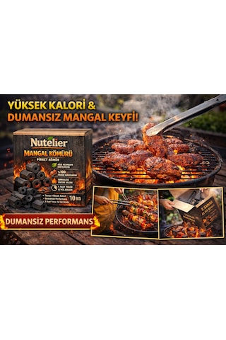 Nutelier Fındık Kabuğu Briket Mangal Kömürü 10 Kg