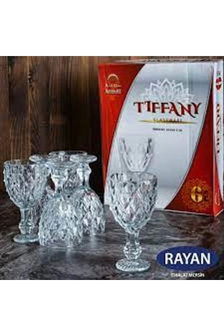 Rayan Tiffany 6'lı Lüx Ayaklı Bardak Beyaz