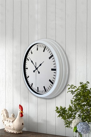 40 Cm Metal Beyaz Modern Duvar Saati 52730070