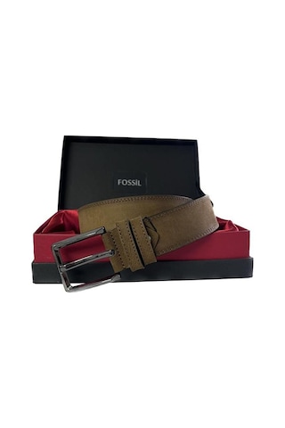 Fossil Taba Renk Desenli Hakiki Deri Spor Erkek Kemeri 4cm-130cm Taba
