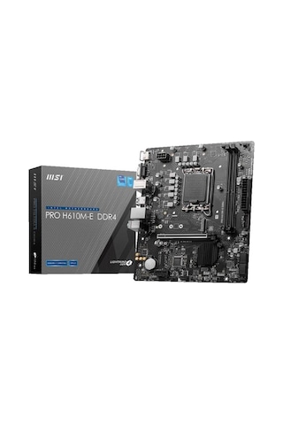 Msı Pro H610m-e Ddr4 3200mhz 1xvga 1xhdmı 1xm.2 Usb 3.2 Matx 1700p 12. / 13. Ve 14. Nesil İşlemci Uyumlu
