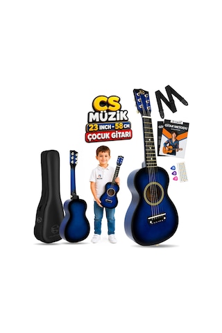Fourtune Loki T-80BL 6 Telli Mavi Çocuk Gitarı Gerçek Ağaç
