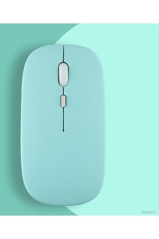 Macbook Uyumlu Şarj Edilebilir Sessiz Mouse Bluetooth + 2.4hz Wifi