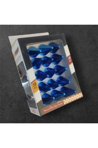 19mm Sivri Parlak Mavi Bijon Kapağı 20li Set