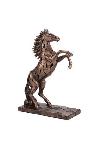Veronese Design 11 1/4 Yetiştirme At Aydınlatma Reçine Heykel Soğuk Döküm Bronz Kaplama Genel