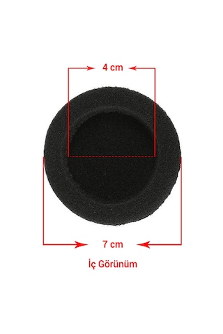 Kulaklık Süngeri Siyah 7 CM