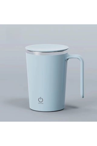 Springsun Stainless Steel Otomatik Manyetik Karıştırıcı Bardak - 380 Ml, Taşınabilir Kahve Fincanı, Kolay Temizlenir, Mavi Mavi