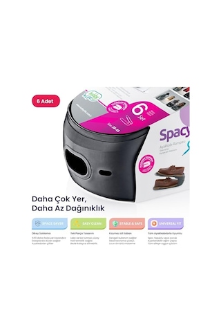 Spacy Ayakkabı Rampası 6 Lı Set Ayakkabı Düzenleyici, Kompakt Ve Pratik Depolama Çözümü 000 Açık Krem