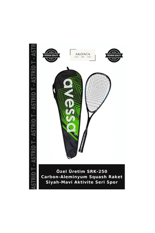 Özel Üretim Srk-250 Carbon-aleminyum Squash Raket Siyah-mavi Aktivite Seri Spor Mavi - Siyah