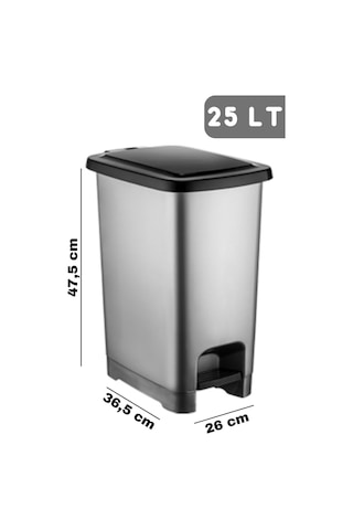 Nandy Home 25 Lt Eco Slim Pedallı Çöp Kovası Antrasit
