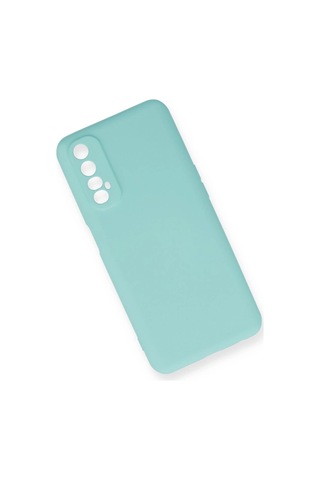 Realme 7 Kılıf Nano İçi Kadife Silikon - Turkuaz Düz Renkli