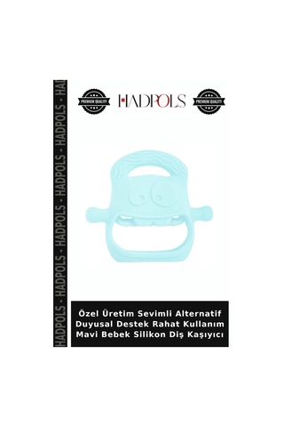 Özel Üretim Sevimli Alternatif Duyusal Destek Rahat Kullanım Mavi Bebek Silikon Diş Kaşıyıcı Belirtilmemiş