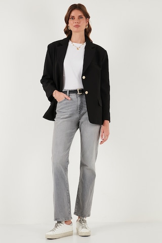 Lela Regular Fit Yaka Düğmeli Blazer Bayan Ceket 6839562 Siyah